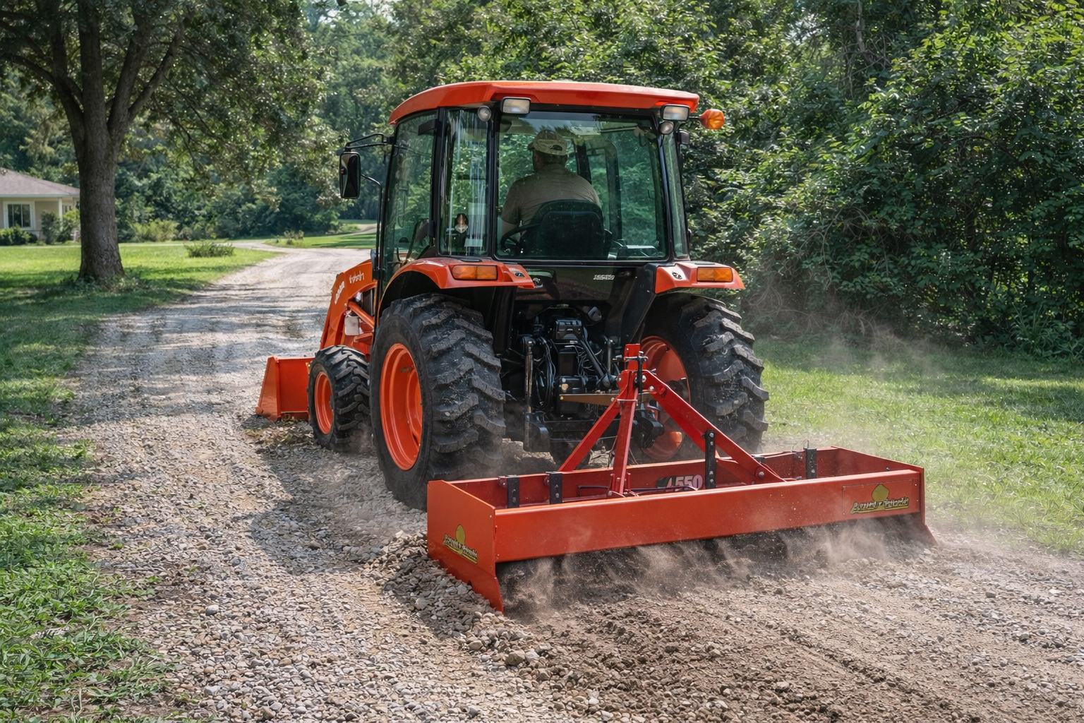 Well-maintained gravel driveway